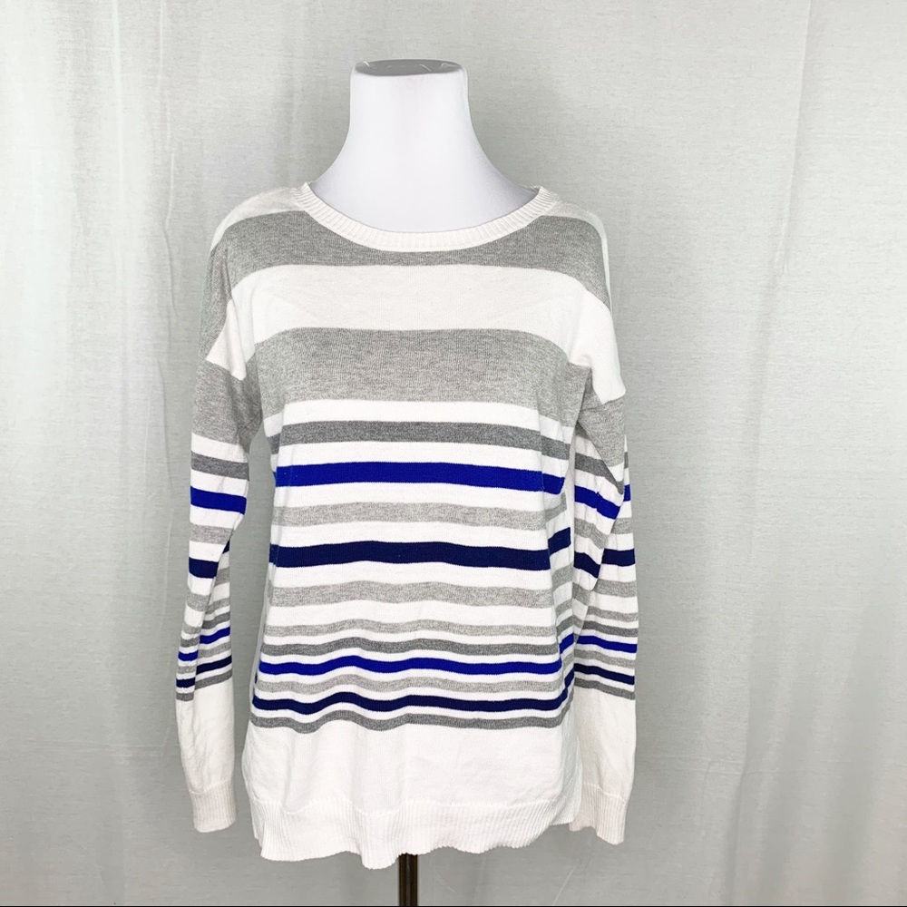 Liz Claiborne striped crew neck sweater